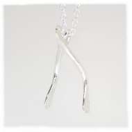 Silver wishbone pendant